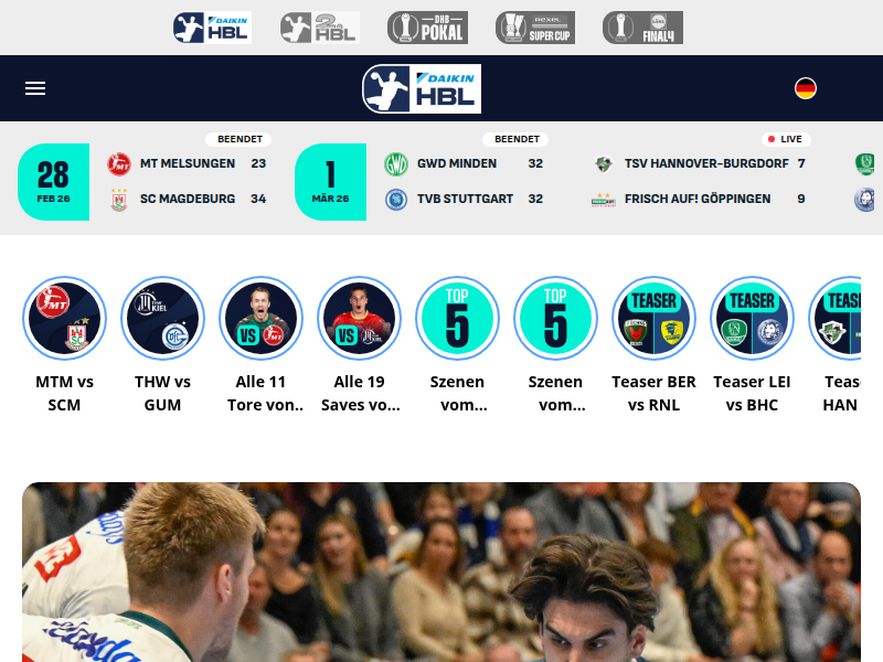 Saisonstart in der DAIKIN HBL: Titelverteidiger Berlin empfängt den BHC, Hamburg zu Gast in Stuttgart