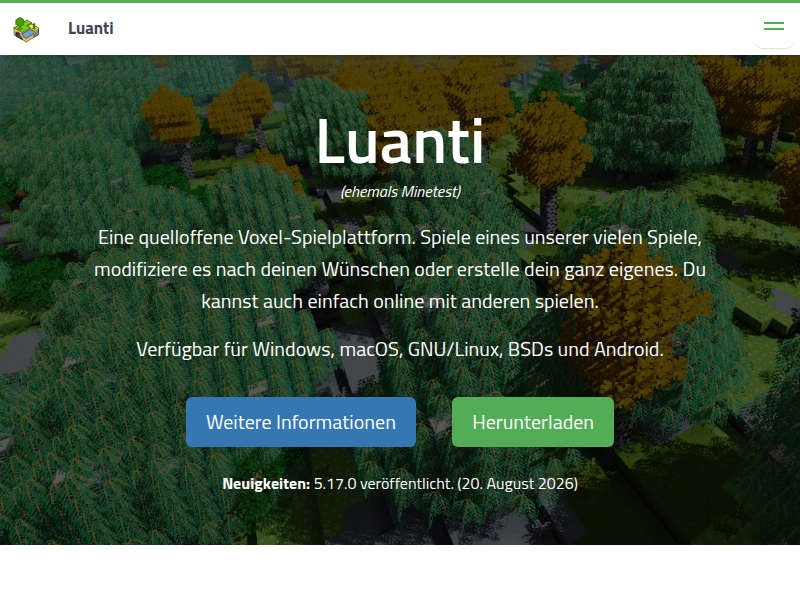 Luanti | Open-Source-Voxel-Spiel-Engine - Luanti