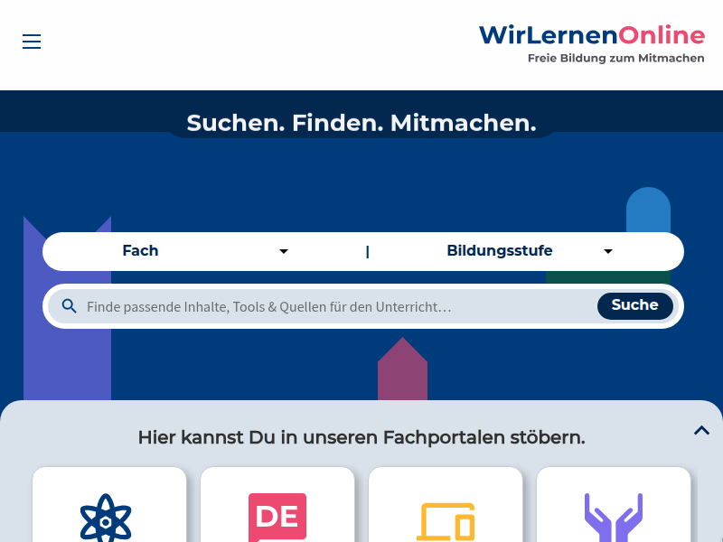 Fachportalinhalte vorschlagen | Wir lernen online