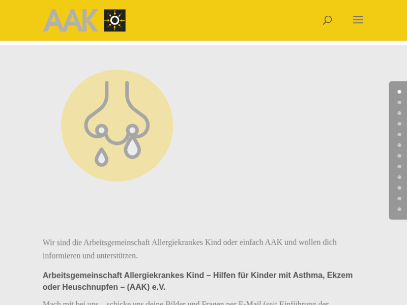 Kinderseite der Arbeitsgemeinschaft Allergiekrankes Kind - AAK-Kindersite