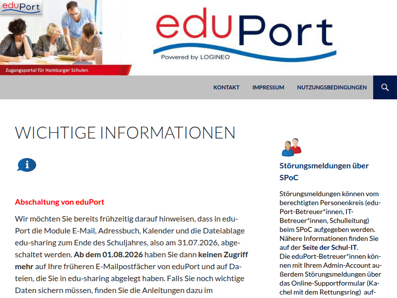 Die dienstliche E-Mail-Adresse in eduPort | eduPort