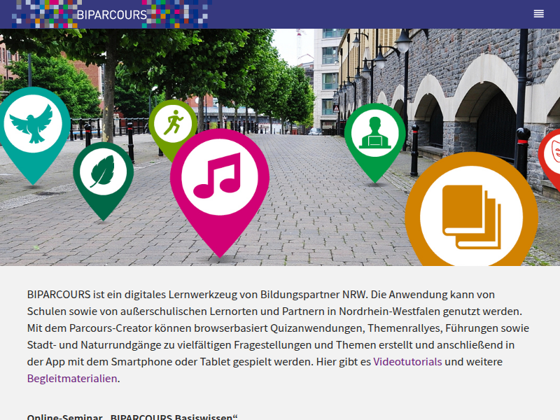 BIPARCOURS - Duplikat Sopäd. Version FS Lernen mit Hinweisen - Erlebnistour – Handy-Rallye - Stadtrallye per Smartphone und Tablet
