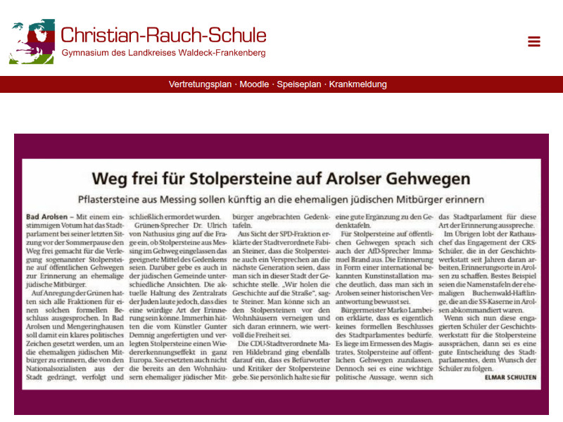Nächster Halt: Nachhaltigkeit – Auszeichnungen für CRS-Schüler:innen – Christian-Rauch-Schule