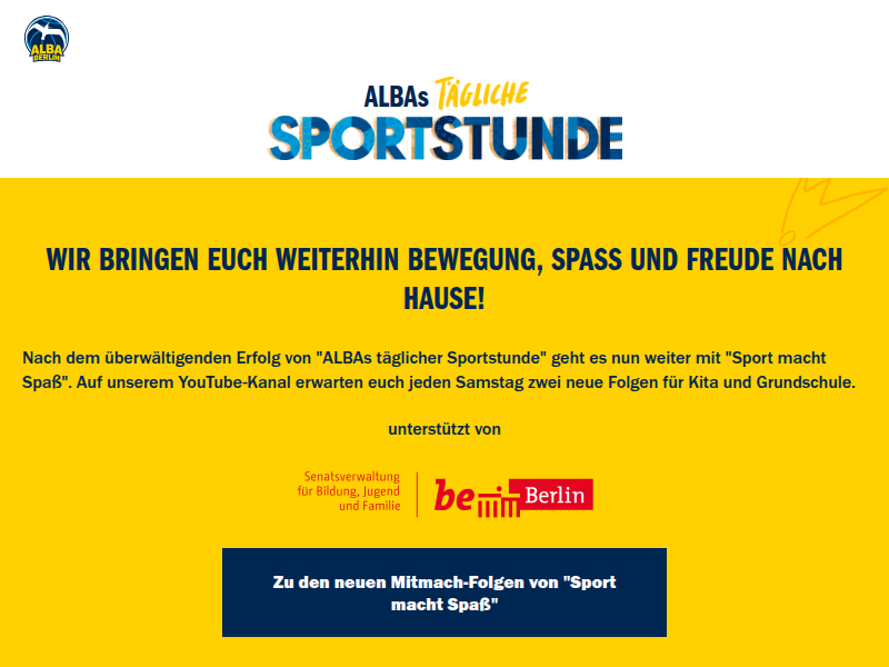 Grundschule - Folge 27: Comics | ALBAs Tägliche Sportstunde