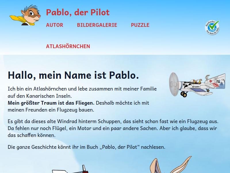Beispiel-Seite – Pablo, der Pilot