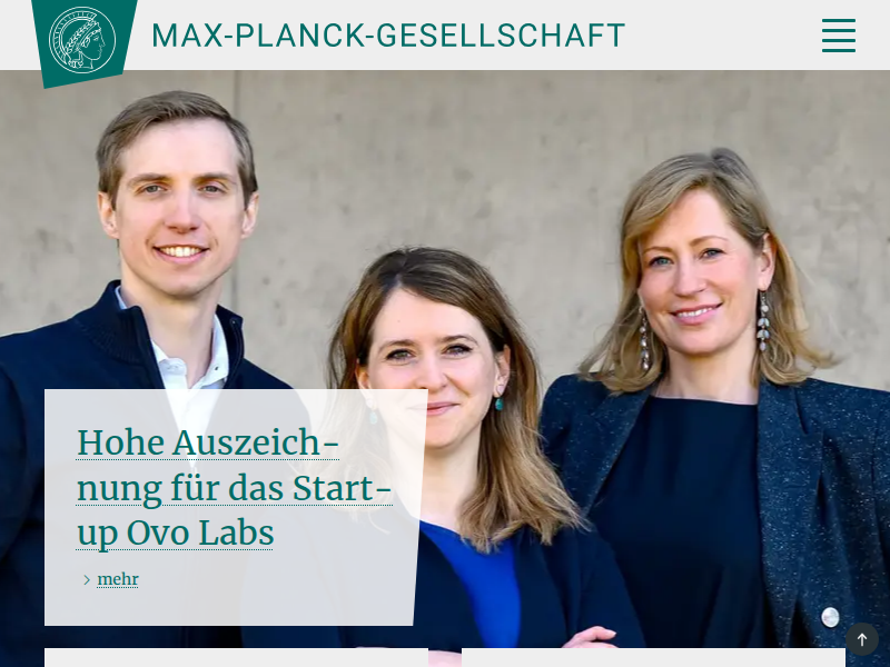 Max-Planck-Projekte mit ERC-Förderung