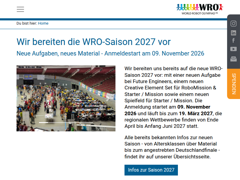 World Robot Olympiad (WRO) - 09.10.2017 - Deutschlands größter Hobbyraum