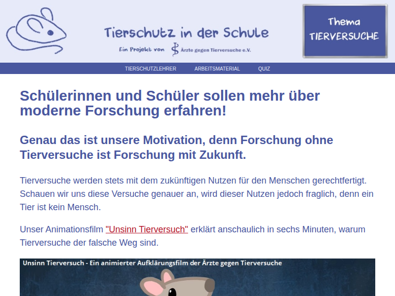 Tierschutz in der Schule