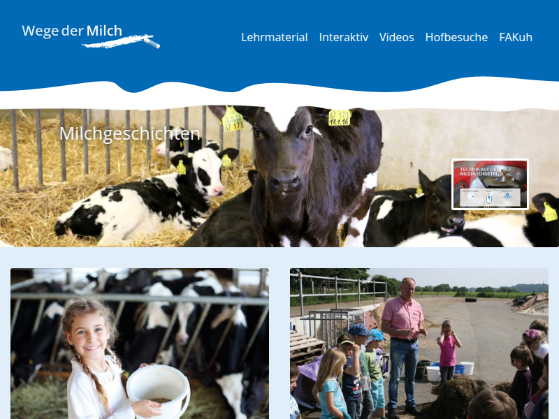 Wege der Milch: Storytelling: Leben einer Kuh und Technik im Stall