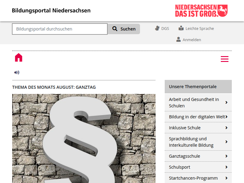 Taskcard "Chinesisch Niedersachsen": Bildungsportal Niedersachsen