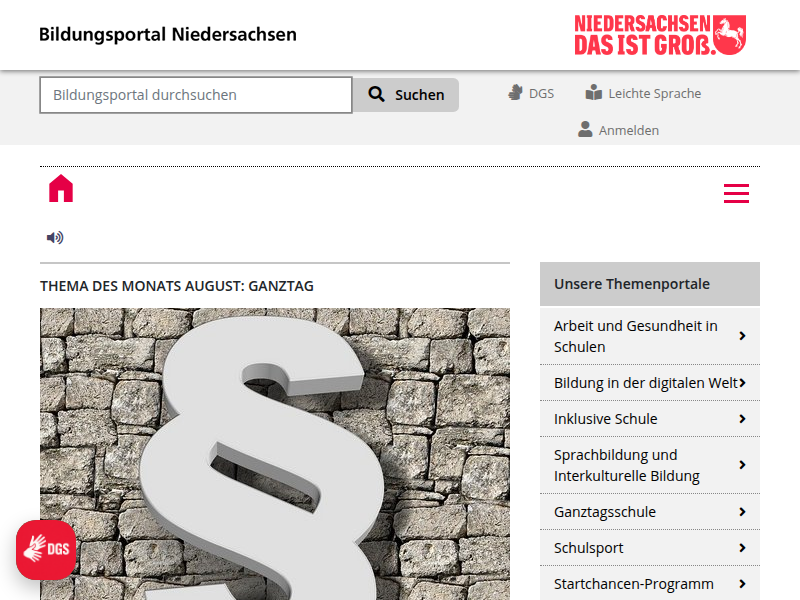 Alles zu Bildung und Schule: Bildungsportal Niedersachsen