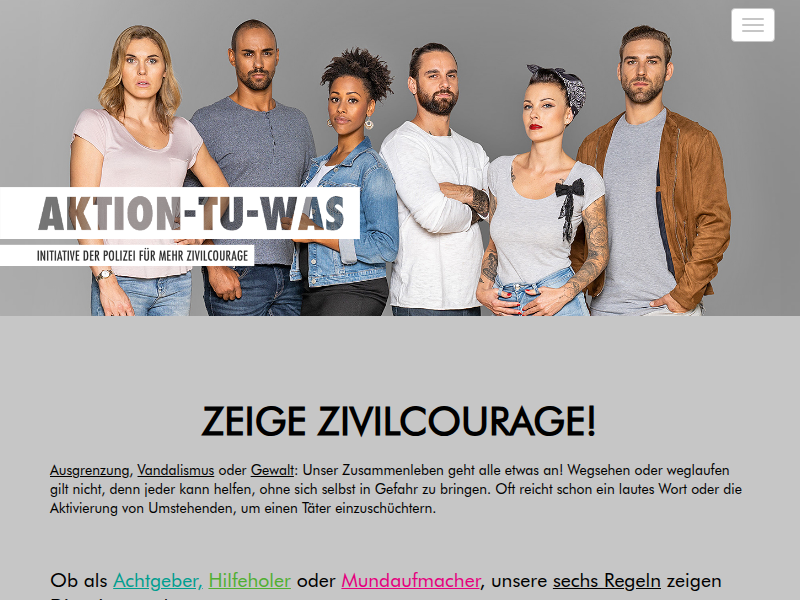 Plakat: Aktion-Tu-Was für mehr Zivilcourage