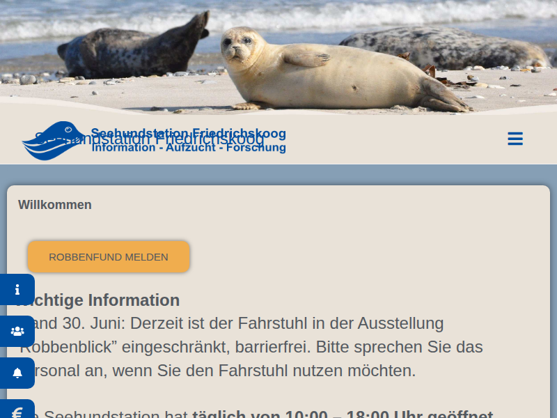 Renovierung Robben der Welt — Seehundstation Friedrichskoog