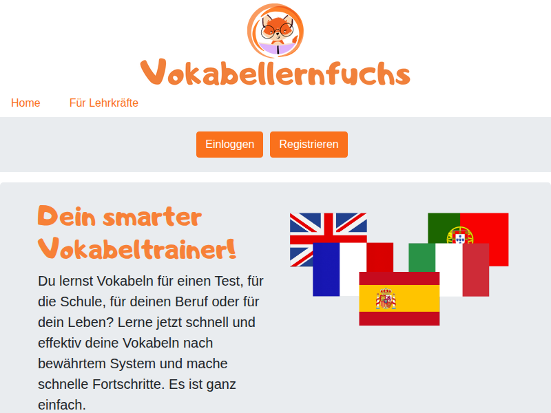 Vokabellernfuchs - Dein smarter Vokabeltrainer!