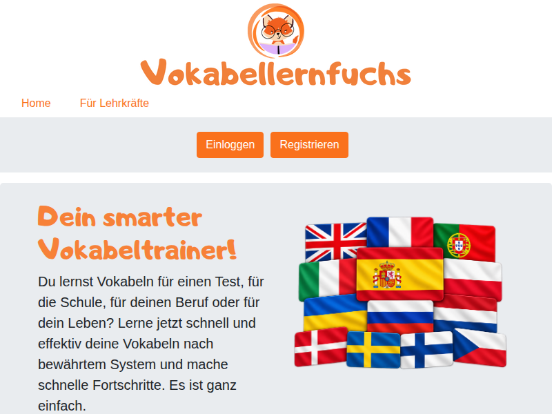 Vokabellernfuchs - Dein smarter Vokabeltrainer!