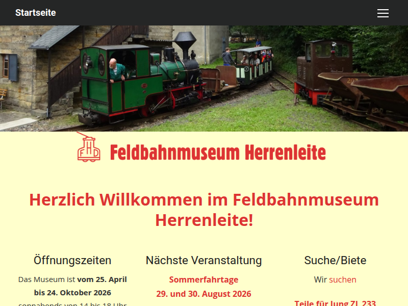Transportable Anlage – Feldbahnmuseum Herrenleite