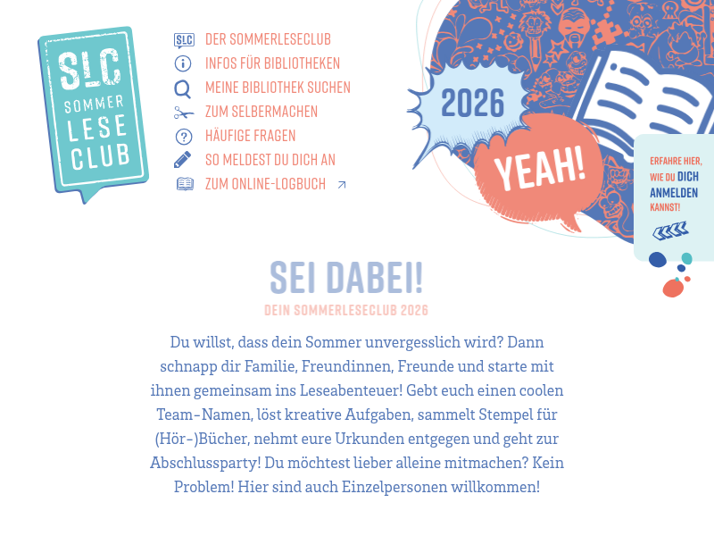 Sommerleseclub NRW: Infos zu deiner Bibliothek Bibliothek Moers - Sommerleseclub 2025 – Die Sommeraktion