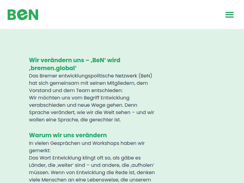 BeN | Partnerschaftsarbeit auf Augenhöhe