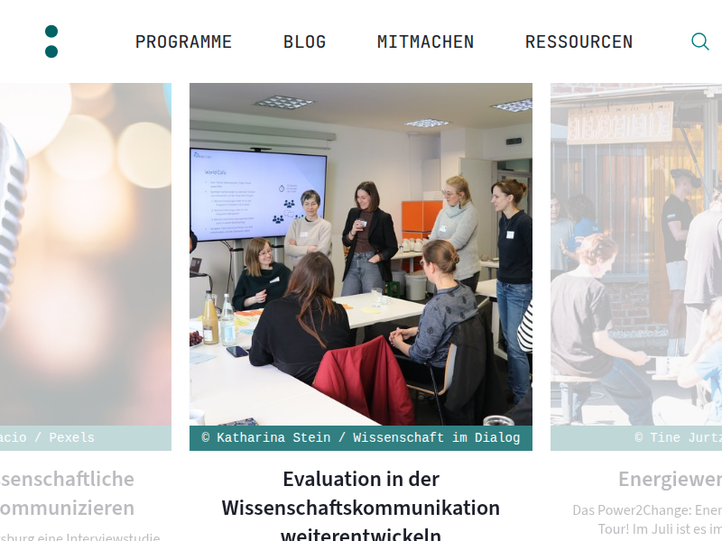 Ein Jahr Scicomm-Support | Wissenschaft im Dialog