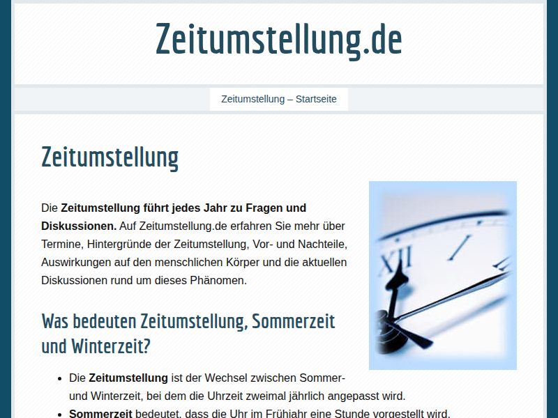 Zeitumstellung , Sommerzeit und Winterzeit: Uhren umstellen!