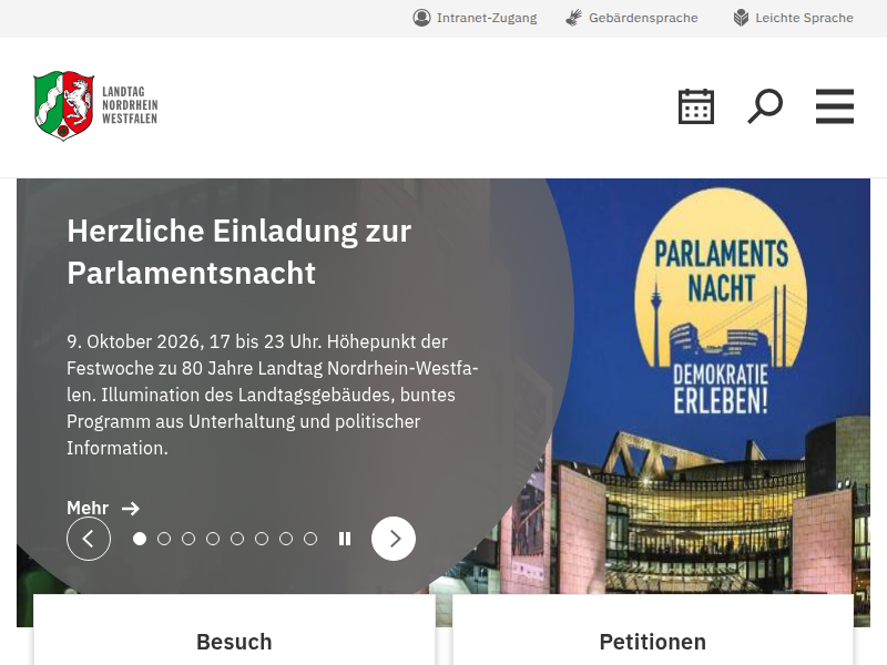 Landtag NRW: Zuständigkeit