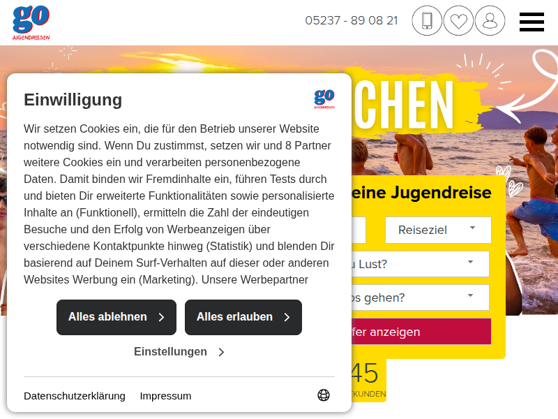 Jugendreise 2026 buchen - Sommerferien Hessen, Rheinland-Pfalz & Saarland
