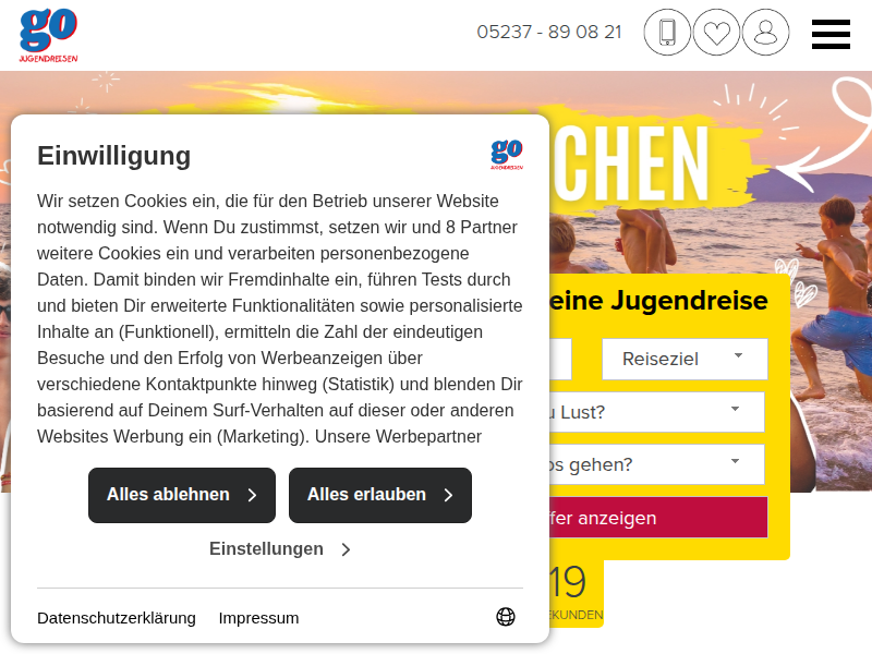 Reisen für junge Leute - mit GO Jugendreisen