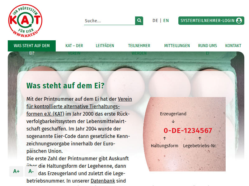 KAT-geprüfte Haltungsformen - Was steht auf dem Ei? - KAT-Verein