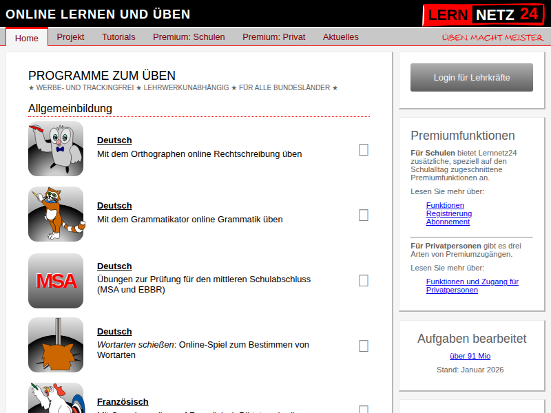 Grammatikator: Übung 2 (1.1.3.6 Deklination: Tiere und Pflanzen)
