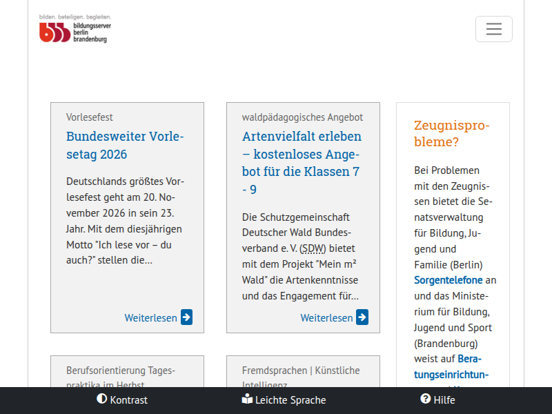 Startseite Eltern-Schüler | Bildungsserver Berlin -Brandenburg