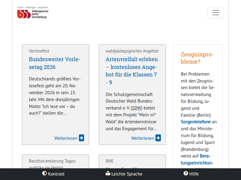 Angebote Nachhaltige Entwicklung / Lernen in globalen Zusammenhängen | Bildungsserver Berlin -Brandenburg