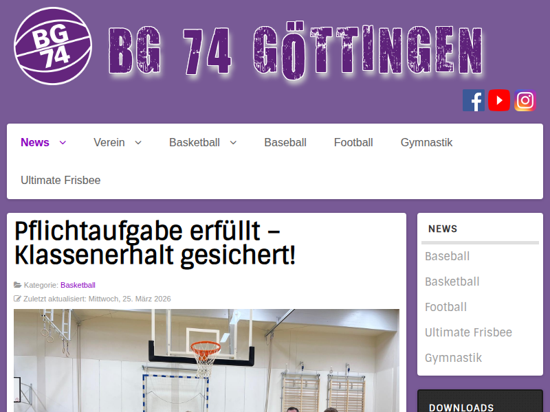 BG 74 Göttingen - News
