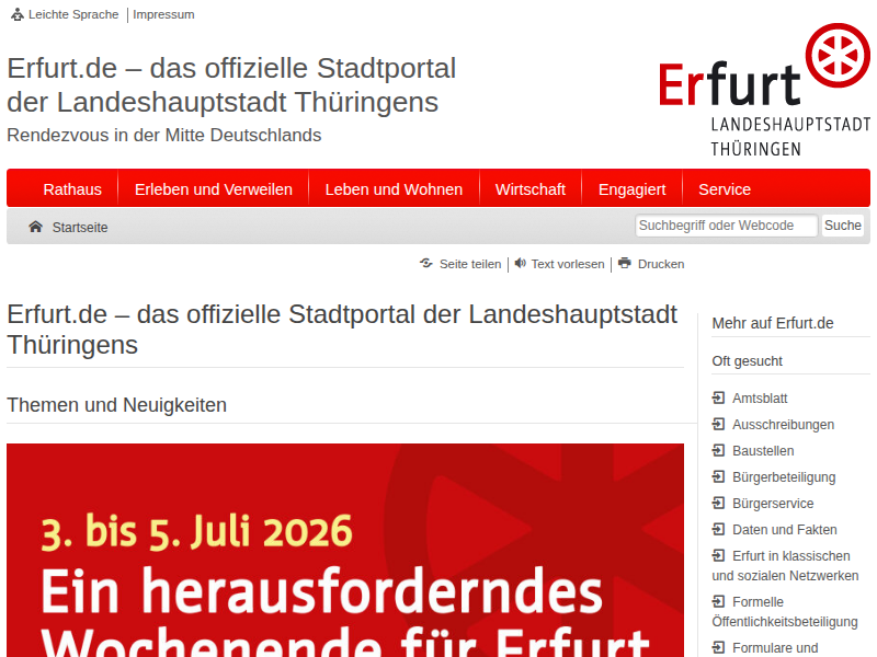 Veranstaltungskalender | Erfurt.de
