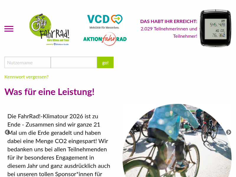 Die Tour | VCD Klimatour