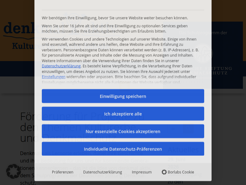denkmal aktiv - Kulturerbe macht Schule
