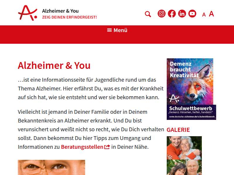 Alzheimer & You: Startseite