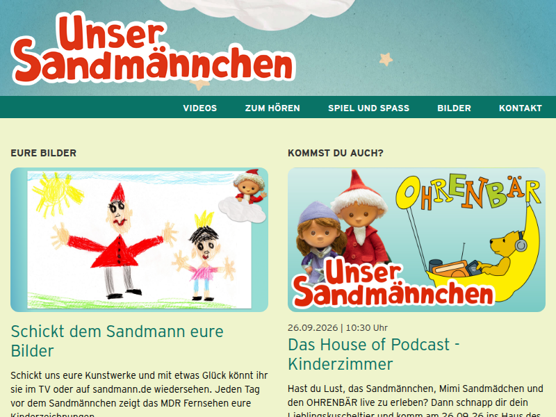 Bildergalerien vom Sandmännchen und seinen Freunden und schöne Kinderzeichnungen | Unser Sandmännchen