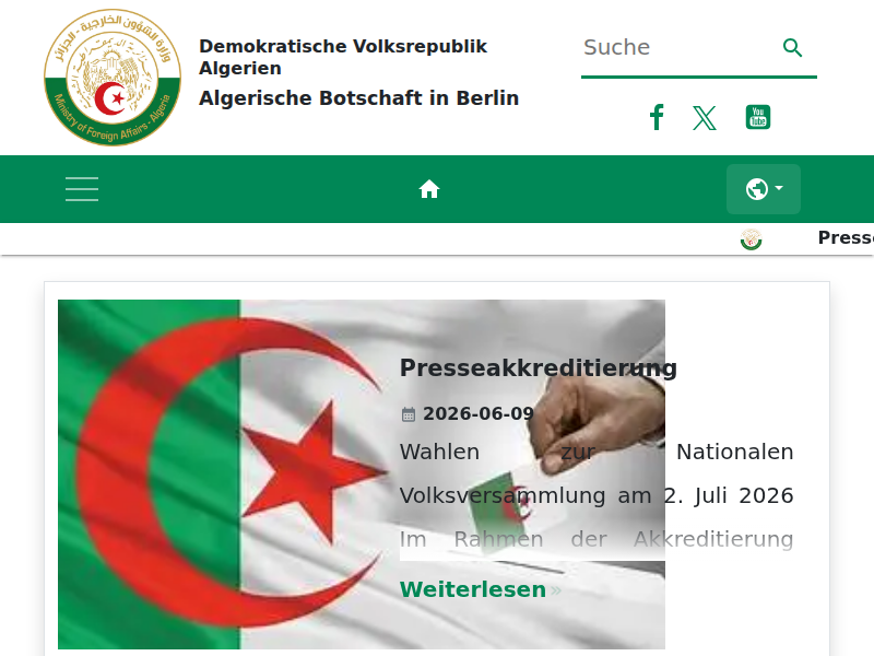 Visumanträge | Algerische Botschaft in Berlin