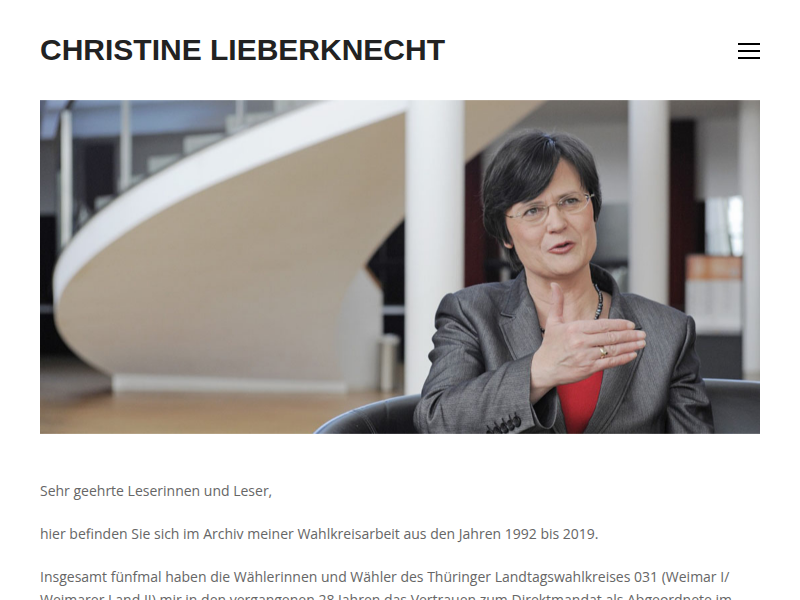 Ehrenamtsveranstaltung der CDU Fraktion im Thüringer Landtag 7.11.2012 – Christine Lieberknecht