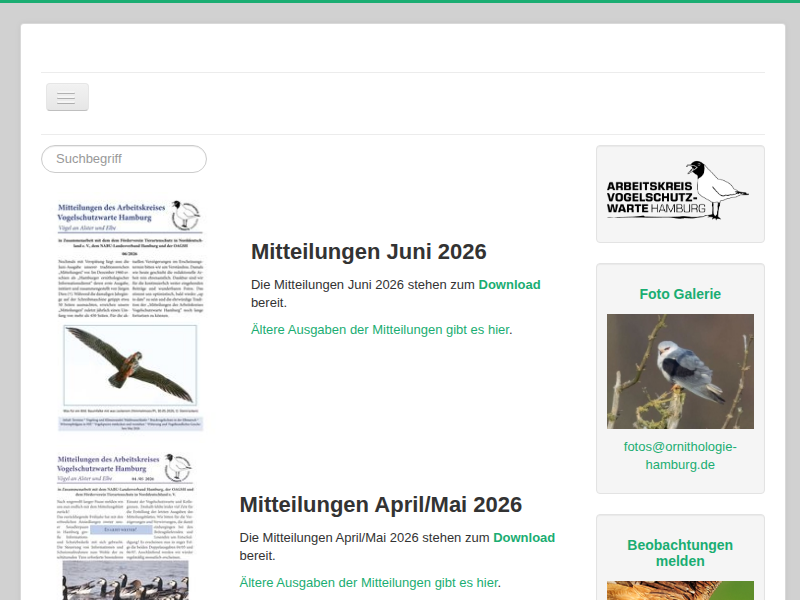 Kleiber - Arbeitskreis Vogelschutzwarte Hamburg