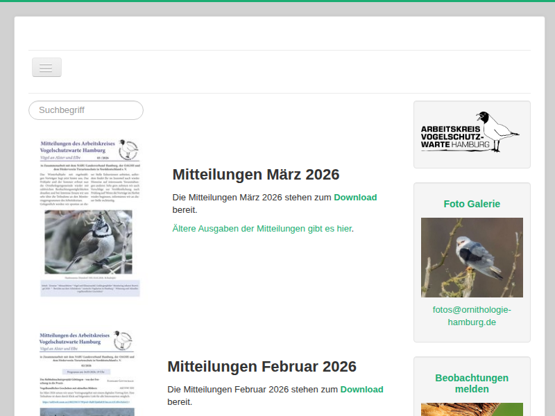 Birds In European Cities - Arbeitskreis Vogelschutzwarte Hamburg
