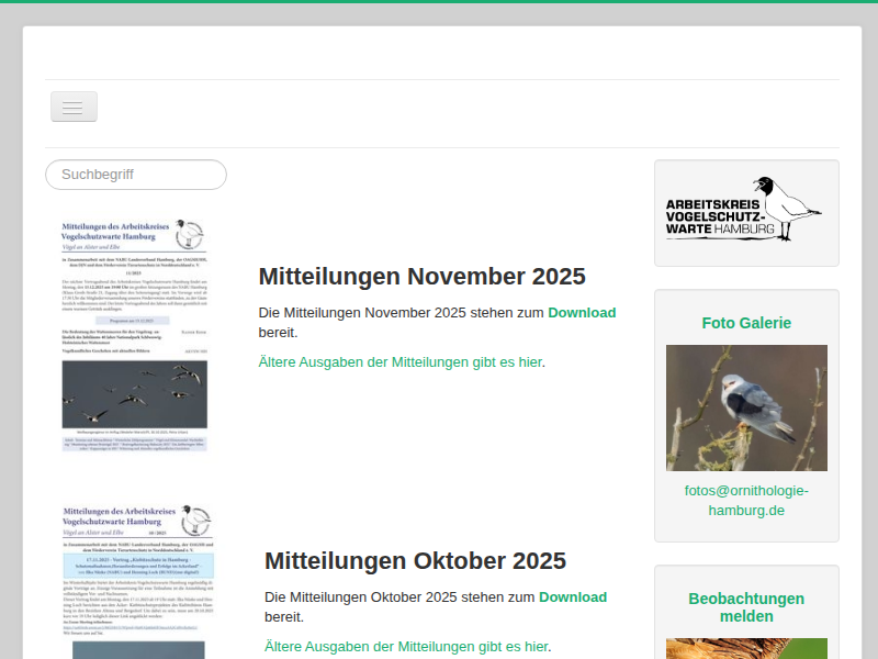 Kleiber - Arbeitskreis Vogelschutzwarte Hamburg