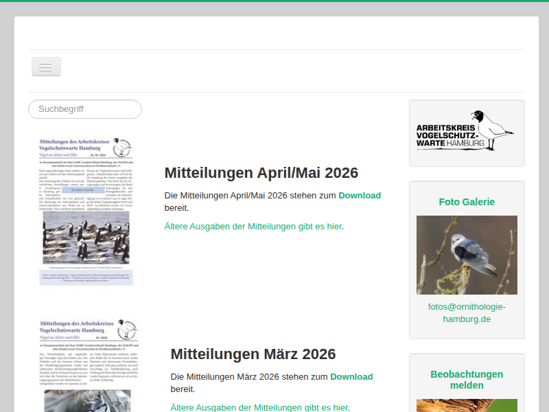 Aktuelles vogelkundliches Geschehen im Hamburger Raum Juni & Juli 2016 - Arbeitskreis Vogelschutzwarte Hamburg