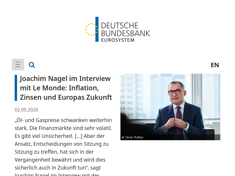 Weidmann: Deutsche Wettbewerbsfähigkeit nicht künstlich schwächen | Deutsche Bundesbank