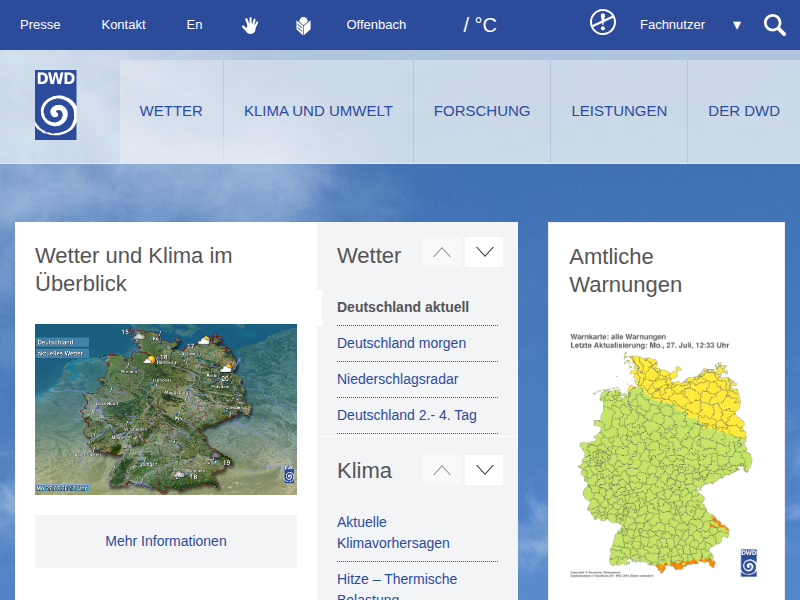 Wetter und Klima - Deutscher Wetterdienst - Arbeiten - Faire und transparente Vergütung