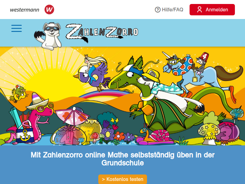 Mathe online üben - Klasse 1, 2, 3, 4 - ZAHLENZORRO