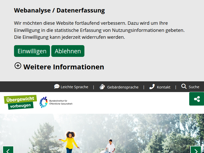 Bewegungsorte: Übergewicht vorbeugen