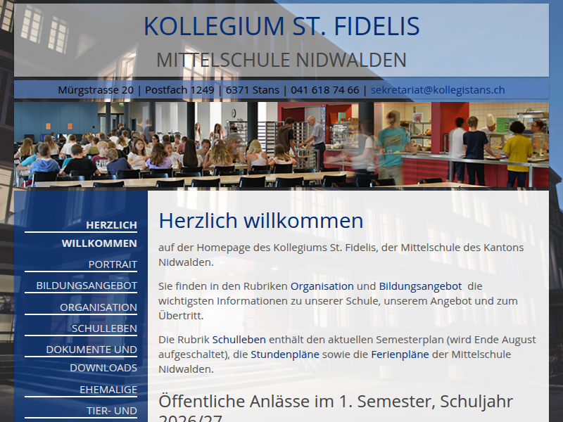 Untis 2026 Schuljahr 2026/27 Kollegium St. Fidelis Stans 19