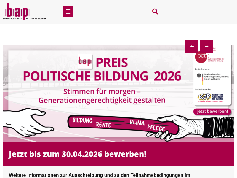 Wir sagen Danke, Lothar Harles! - Bundesausschuss Politische Bildung