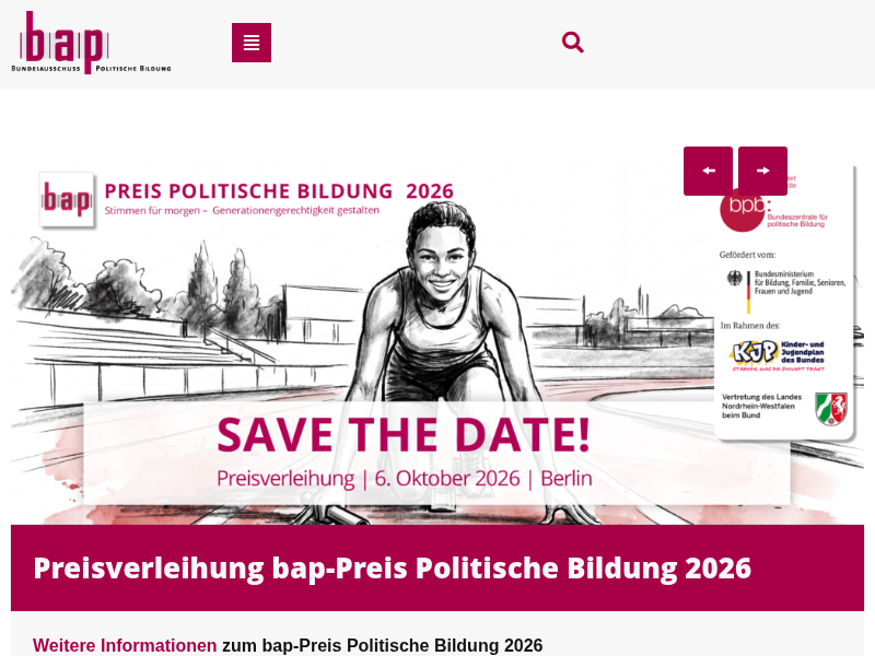 bap-Preis Politische Bildung: 69 Projekte sind im Rennen - Bundesausschuss Politische Bildung